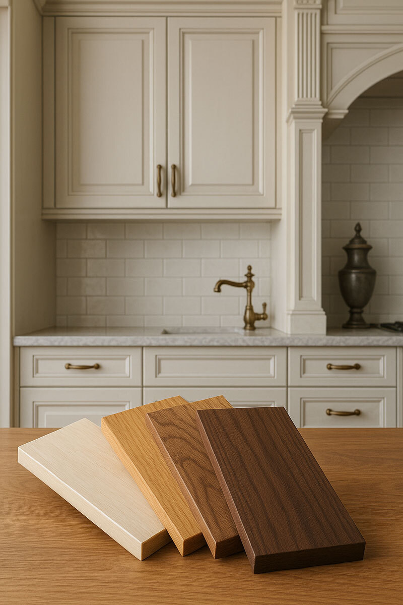 چوب مناسب کابینت نئوکلاسیک | راهنمای کامل انتخاب جنس و رنگ