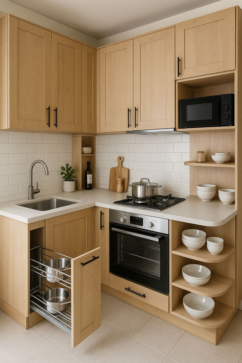 طراحی کابینت در آشپزخانه های کوچک و فضای کم
